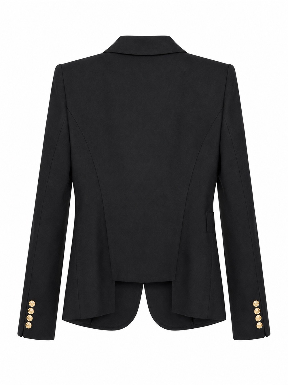 Smythe Duchess Blazer Women Size 8 Black NWT Gold Crest Button Cut-Out Back - Picture 4 of 10